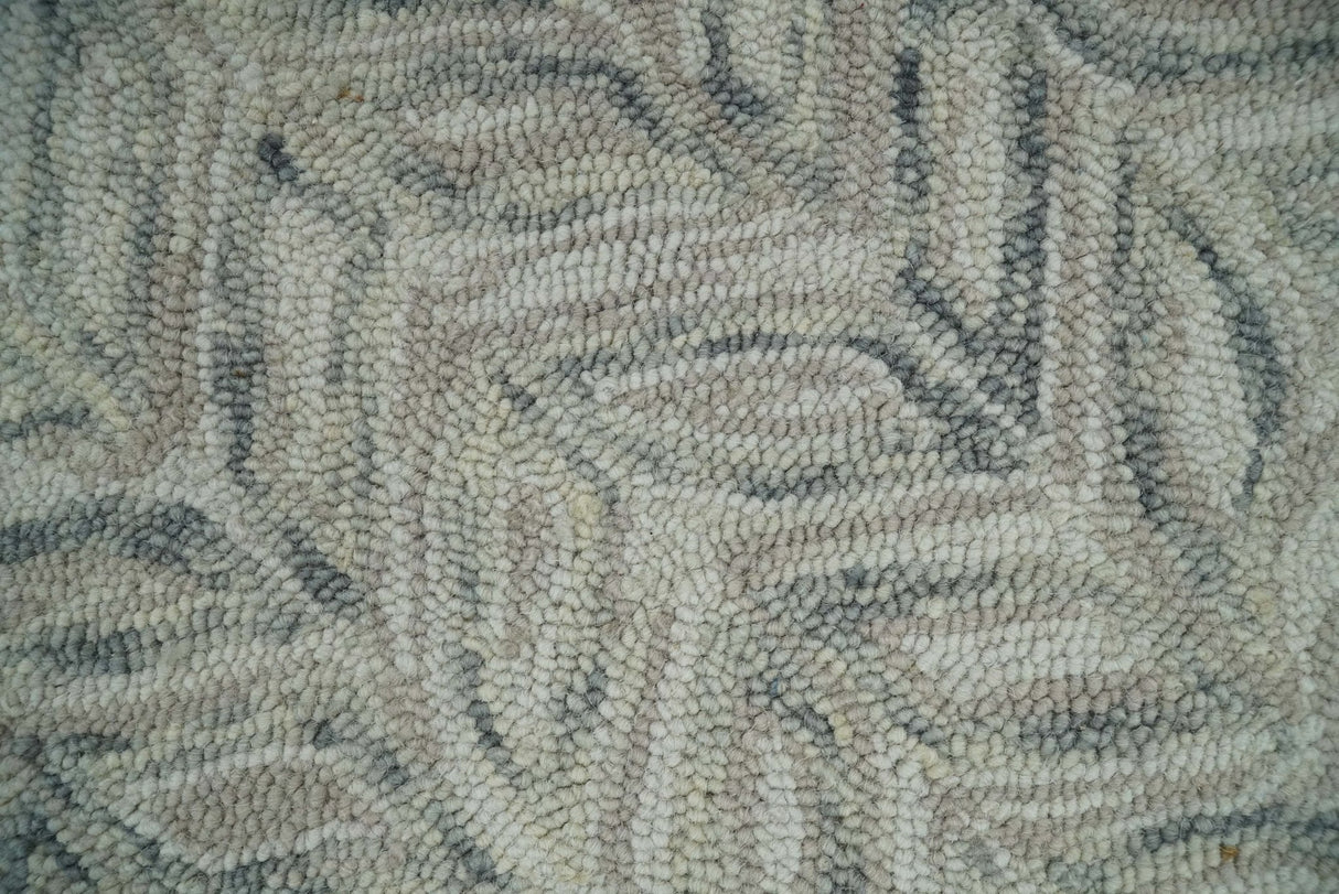 Custom Made Modern Contemporary Beige And Gray Hand Tufted Wool Rug