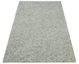 Custom Made Modern Contemporary Beige And Gray Hand Tufted Wool Rug