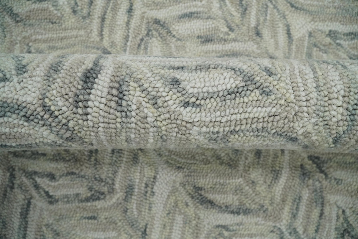 Custom Made Modern Contemporary Beige And Gray Hand Tufted Wool Rug