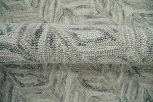 Custom Made Modern Contemporary Beige And Gray Hand Tufted Wool Rug