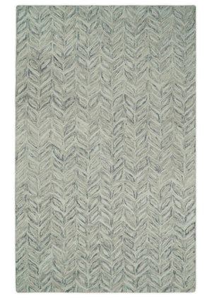 Custom Made Modern Contemporary Beige And Gray Hand Tufted Wool Rug
