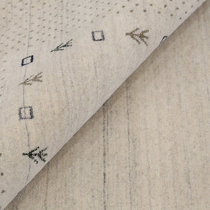 Beige Contemporary Gabbeh Border Design Hand Loomed Wool Rug