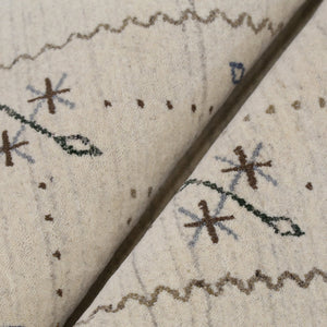 Beige Gabbeh Border Design Hand Loomed Wool Area Rug