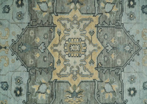 Custom made Beige, Gray and Charcoal Hand Knotted  Traditional Heriz Wool Rug