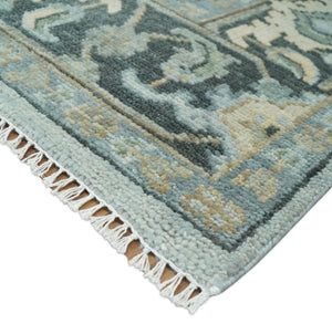 Custom made Beige, Gray and Charcoal Hand Knotted  Traditional Heriz Wool Rug