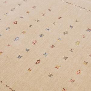 Beige Modern Design Hand Loomed Wool Area Rug