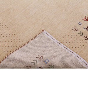 Beige Tribal Center Medallion Hand Loomed Wool Area Rug