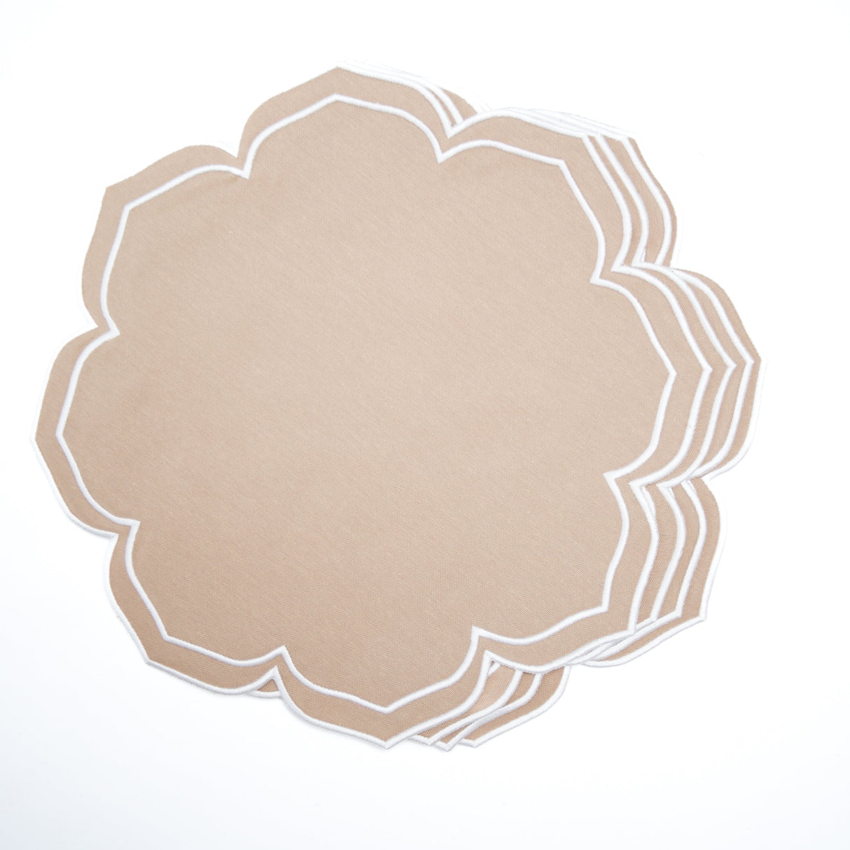 LUMERA BEIGE WAVY EDGE FABRIC PLACEMAT
