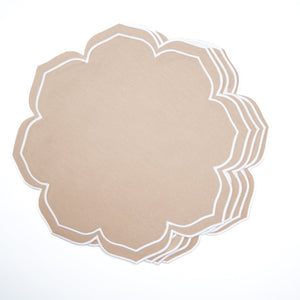 LUMERA BEIGE WAVY EDGE FABRIC PLACEMAT