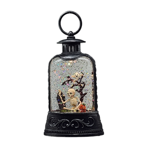 Lighted Waterglobe Lantern - Skeletons