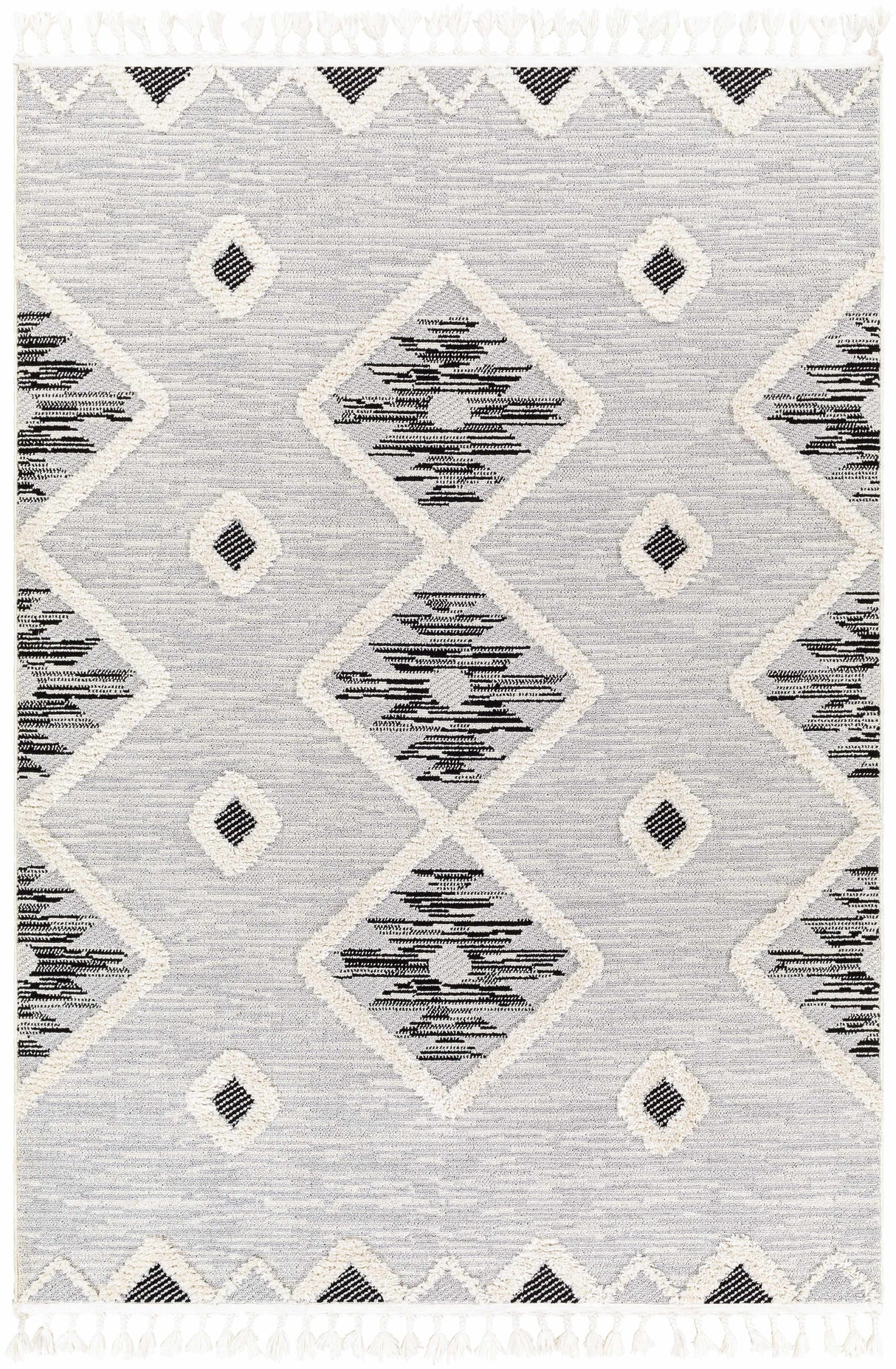 Belance High/Low Pile Rug with Tassels - Clearance