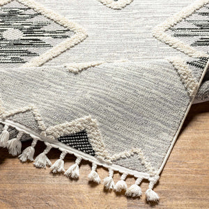 Belance High/Low Pile Rug with Tassels - Clearance