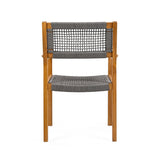 Belladom Wood and Rope Dining Chair with Open Back, Set of 2 - Dining Chairs