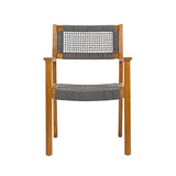 Belladom Wood and Rope Dining Chair with Open Back, Set of 2 - Dining Chairs