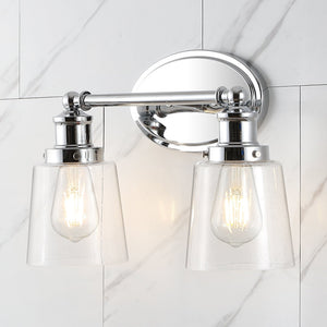 Beverly 2 - light iron/seeded glass classic cottage led vanity light - Tuesday Morning - Bathroom Vanity Lights