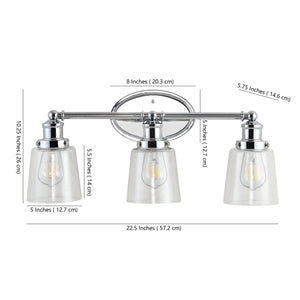 Beverly 3 - light iron/seeded glass classic cottage led vanity light - Tuesday Morning - Bathroom Vanity Lights