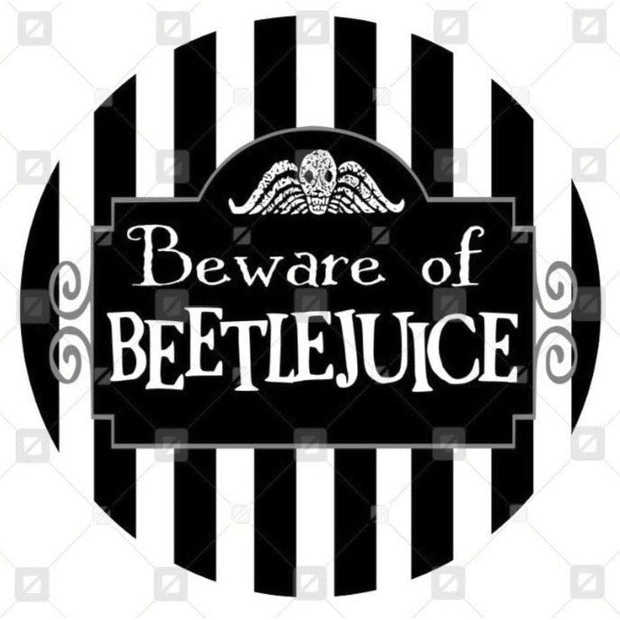 Beware of Beetle Juice Halloween Sign