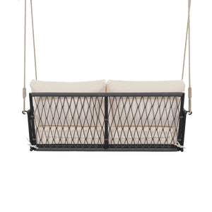 Outdoor Swing Sofa With Soft Cushions For Patio - Beige