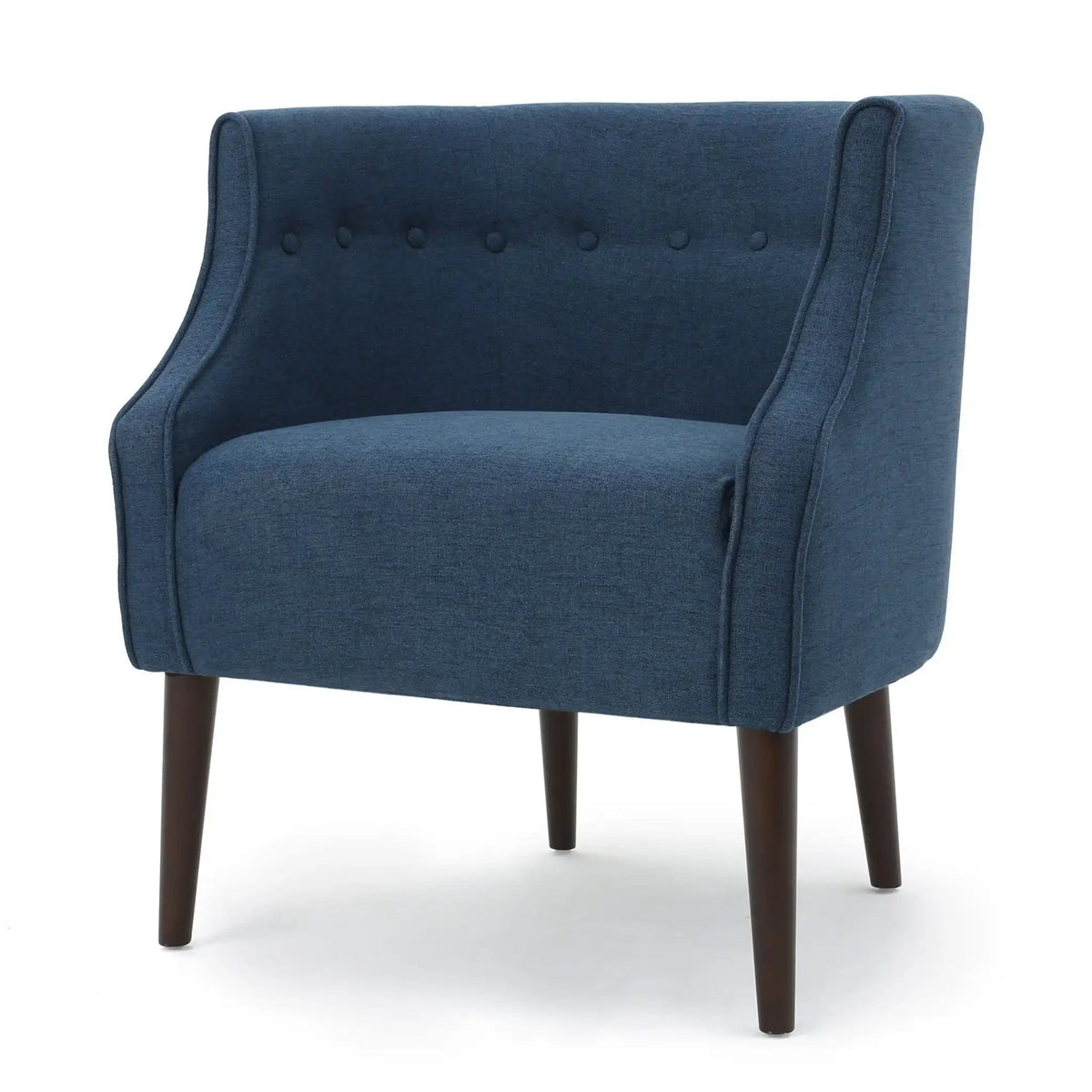 Contemporary Upholstered Club Chair With Button Tufting