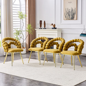 Puffy Bubble Ball Chain Chairs for Dining Room - Light Blue or Yellow