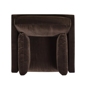 Knox 36" Modern Farmhouse Arm Chair, Deep Brown Performance Velvet