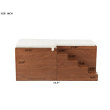 2 in 1 Dog Crate with Padded Seat Walnut 56'L Furniture Style