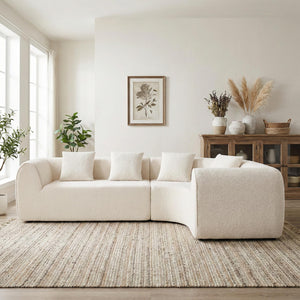 110" Modern Curved L-Shaped Modular Sectional Sofa