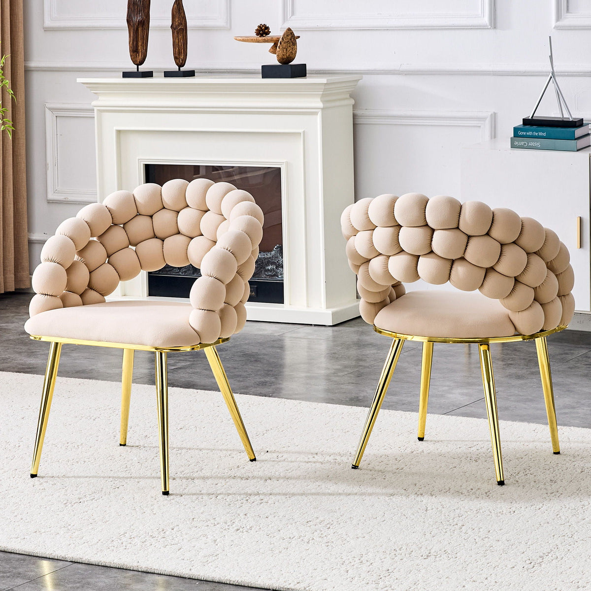 Puffy Bubble, Ball Chain Chairs For Dining Room (Set of 2)