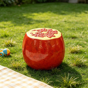 Pomegranate Fruit Stool – 13.4" Oversized Resin Stool