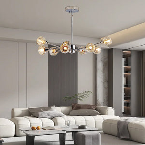 28" Modern Crystal Chandelier with 9 Lights - Chrome