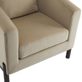 Faux Leather Barrel Club Accent Chair