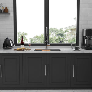 Workstation Kitchen Sink 30" X 18" X 10" Single Bowl Undermount 16 Gauge - Gunmetal Black