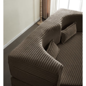Floor Convertible Sleeper Sofa Bed With 2 Pillows