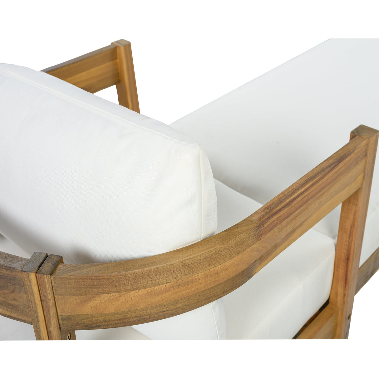 78" Acacia Wood Outdoor Chaise Lounge Chair