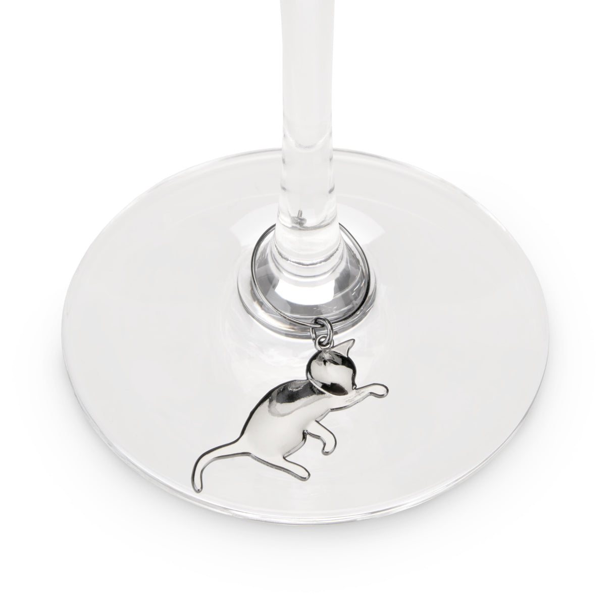 Silver cat wine charms by twine®