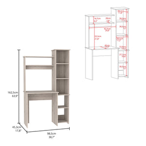 Versalles Writing Desk, Two Superior Shelves, Five Cubbies - Light