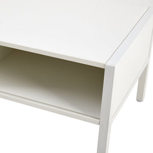 40.16" Rattan Coffee Table, Sliding Door For Storage, Metal Legs, Modern Table For Living Room