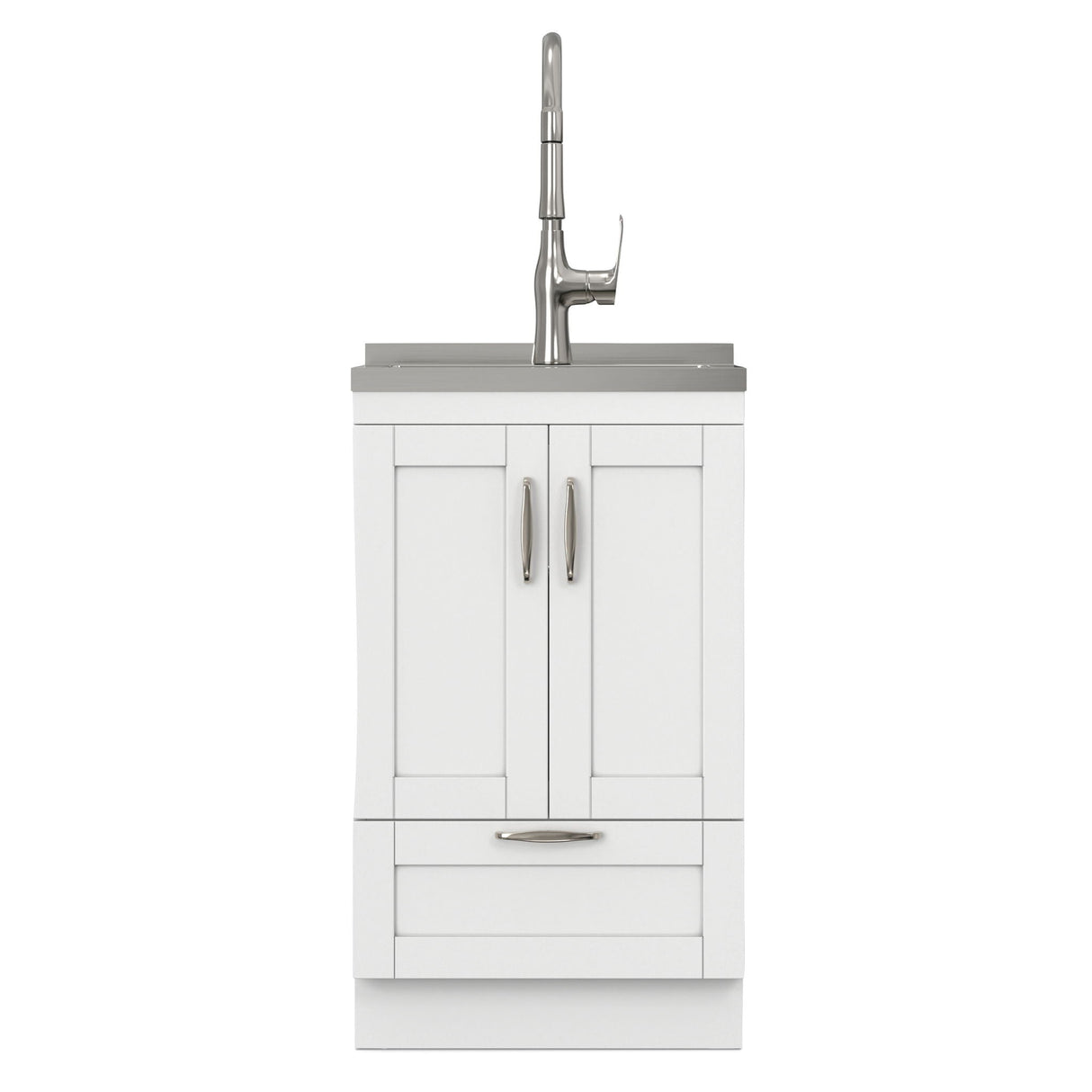 Reed - Deluxe Laundry Cabinet With Pull-Out Faucet And Stainless Steel Sink
