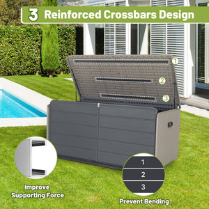 260 Gallon Plastic Deck Box - Large Patio Storage Box