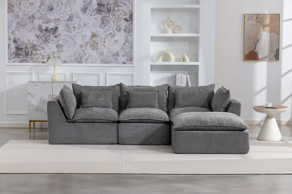 102.3" Width Cloud Couch Oversized Modular Sectional Sofa
