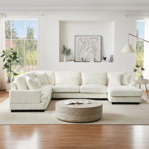 Oversized Sectional Sofa U - Shaped Sofa Couch Modern Sofa Upholstered In Soft With A Chaise Lounge For Living Room