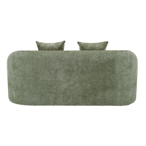 Curved Loveseat Sofa With Round Armrest