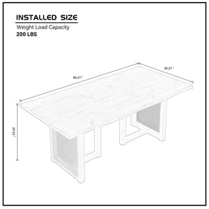86.61 Inch Oversize Rectangular Waves Dining Table