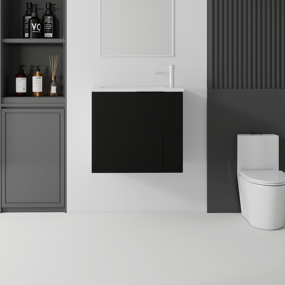22 Inch Floating Bathroom Vanity with Sink, Soft-Close Door, Ceramic Sink, Plywood