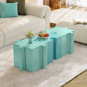 3-Piece Artistic Puzzle Table Set with Modular Interlocking Design