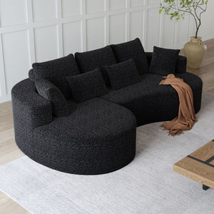 Curved Oversized Sectional Sofa With Extra Deep Seat