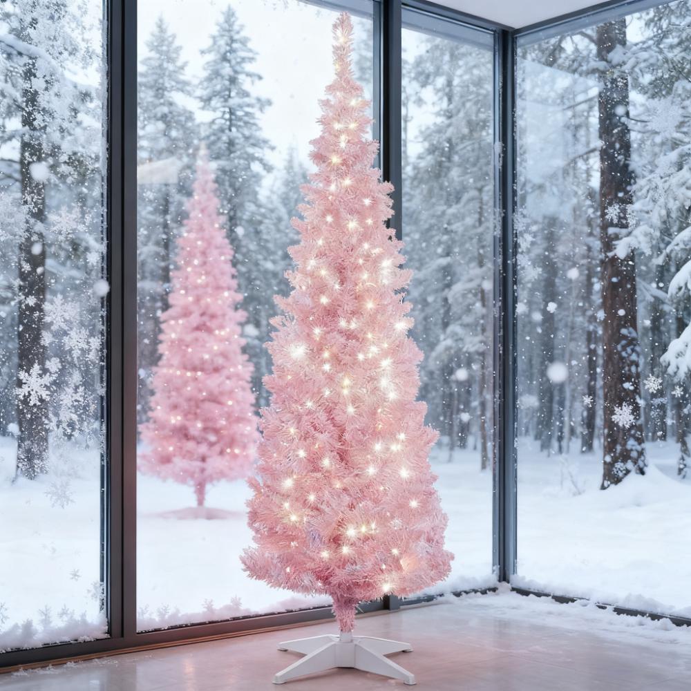 Pink 5ft Pencil Christmas Tree