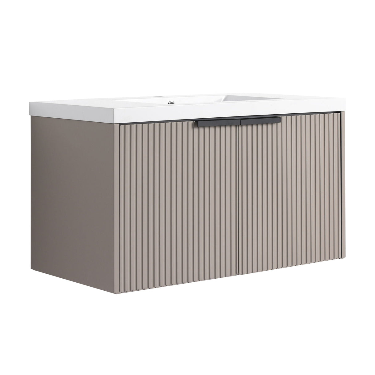 Contemporary Wall Mounted Bathroom Vanity With Resin Double Sink