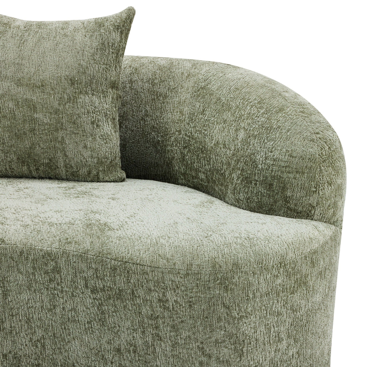 Curved Loveseat Sofa With Round Armrest