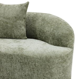 Curved Loveseat Sofa With Round Armrest